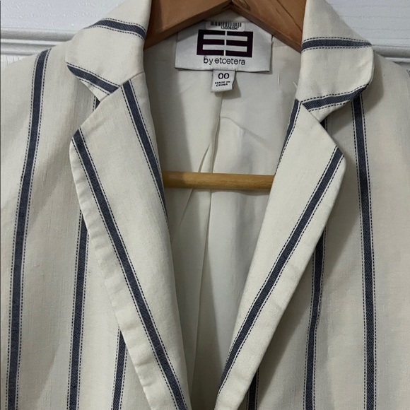 Etcetera Cream and Black Striped Blazer - Picture 3 of 5